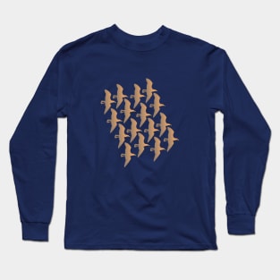 Interlocking Seagull Pattern Long Sleeve T-Shirt